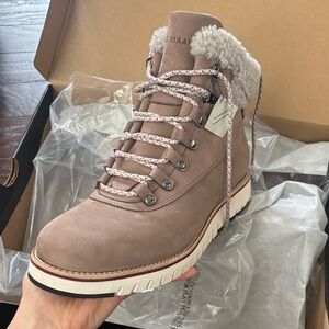 Cole Haan Women's Lace Up Boots - Tan